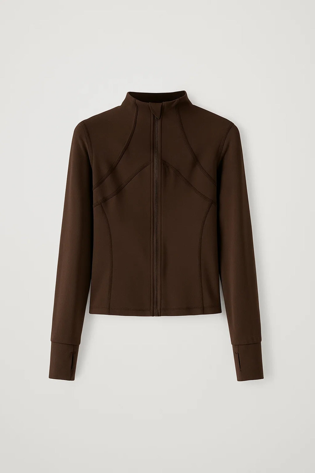 Damesjas Strak Fit Opstaande Kraag Rits Casual
