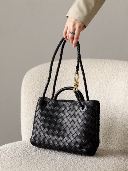 Dames Handtas Gevlochten Leder Look Elegance