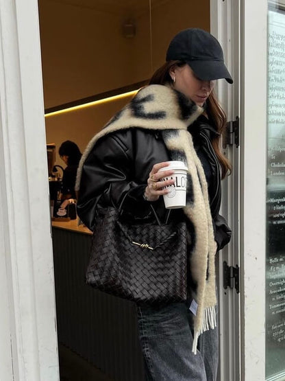 Dames Handtas Gevlochten Leder Look Elegance