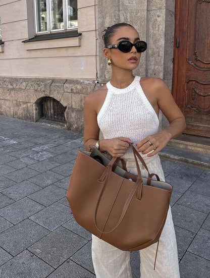 Leren Tote Bag Vintage Stijl voor Dames - StudioMarella