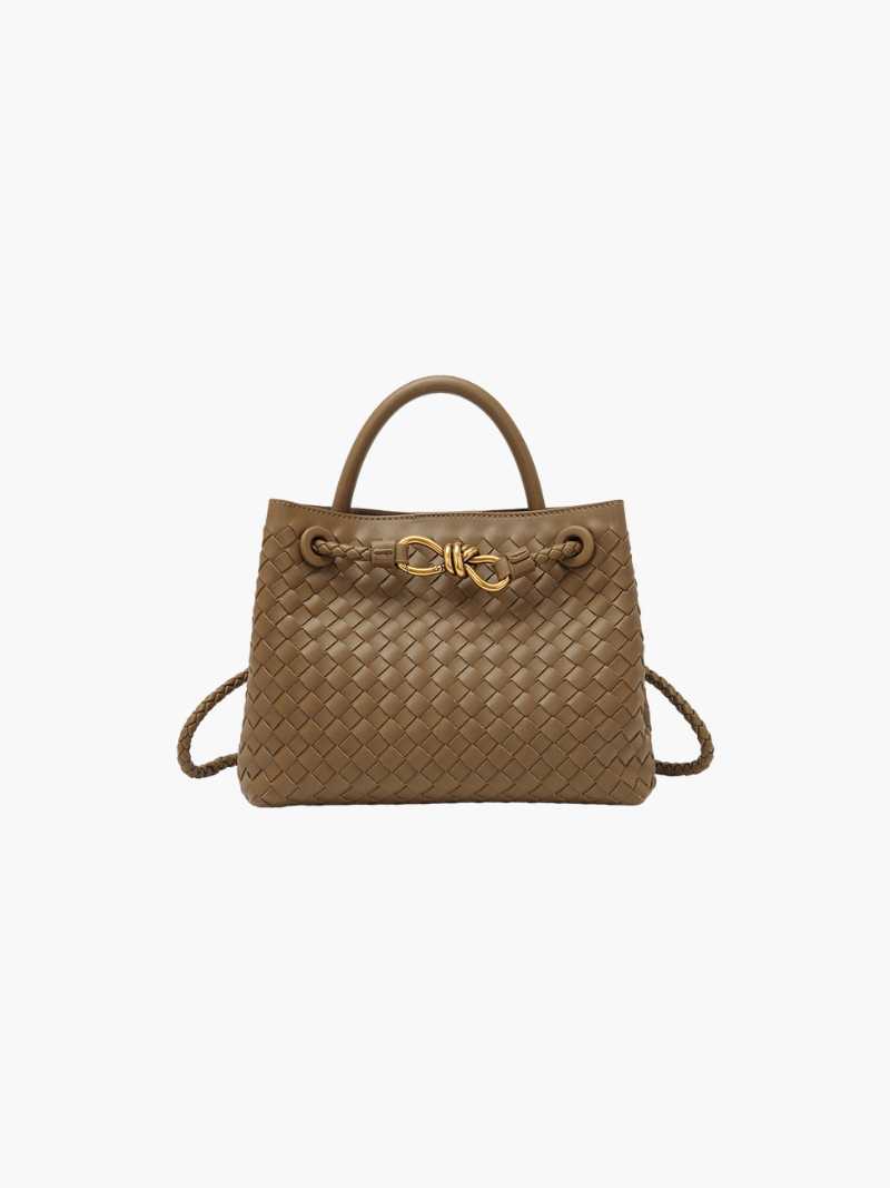 Dames Handtas Gevlochten Leder Look Elegance
