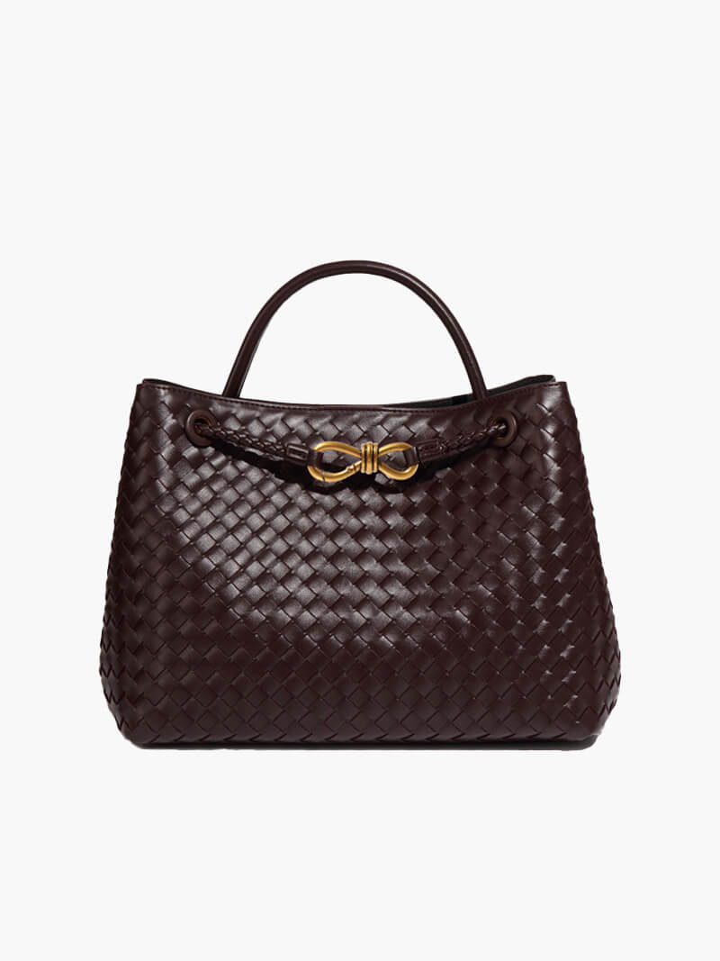 Dames Handtas Gevlochten Leder Look Elegance