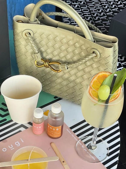 Dames Handtas Gevlochten Leder Look Elegance