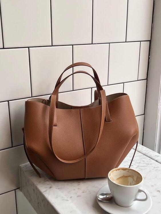 Leren Tote Bag Vintage Stijl voor Dames