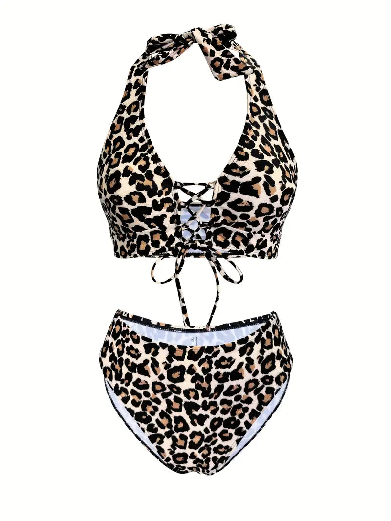 Leoparden Bikini Set Elegante Dames Badmode