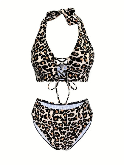Leoparden Bikini Set Elegante Dames Badmode