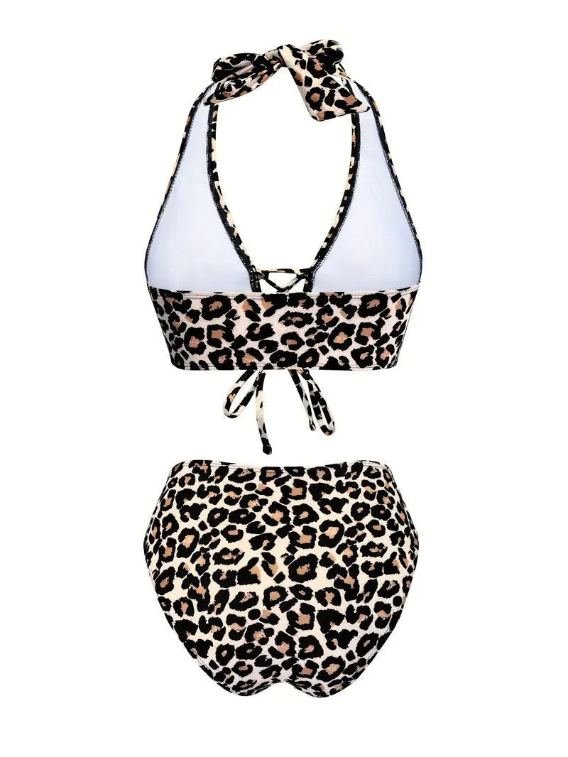 Leoparden Bikini Set Elegante Dames Badmode