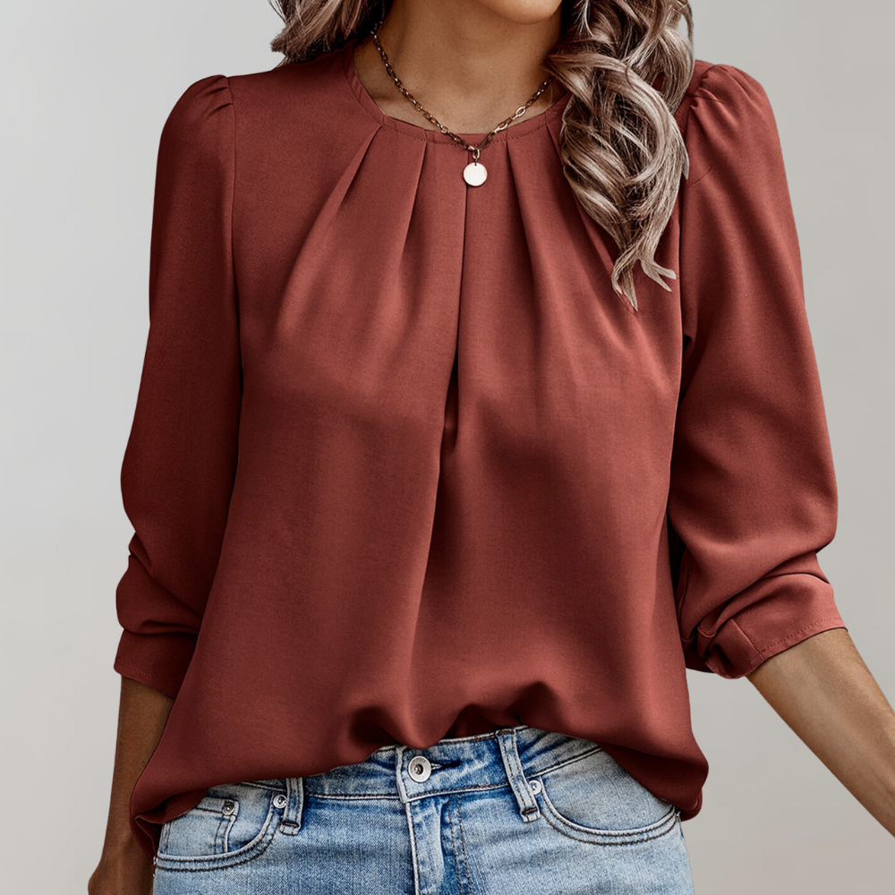 Elegante Blouse met Kant en Wijdse Mouwen