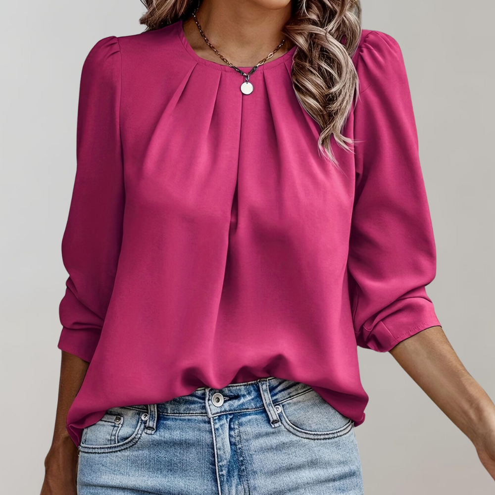 Elegante Blouse met Kant en Wijdse Mouwen