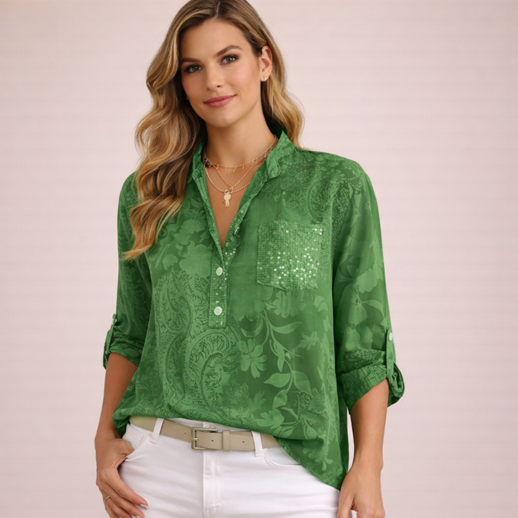 Vrouwelijke Blouse Elegante met Moderne Print
