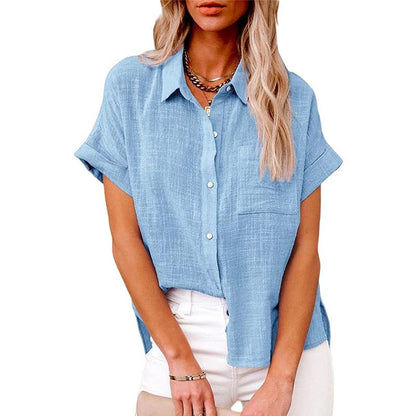 Vrouwelijke Zomerbloes Lichte en Losse Zomerkleding