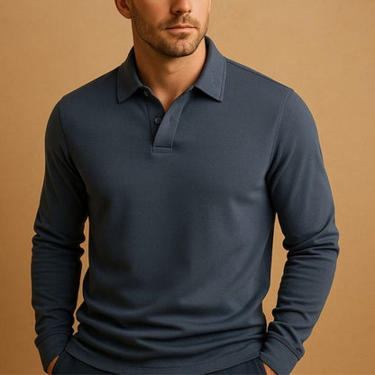 Heren Polo Shirt Lange Mouwen Slim Fit Kwaliteit