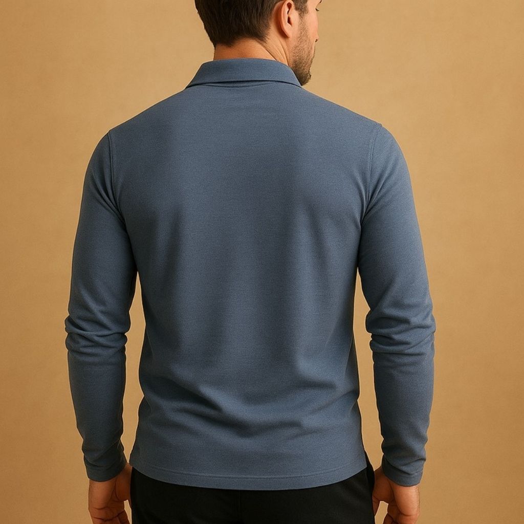Heren Polo Shirt Lange Mouwen Slim Fit Kwaliteit