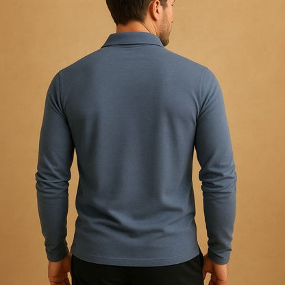 Heren Polo Shirt Lange Mouwen Slim Fit Kwaliteit