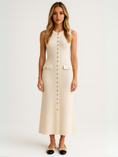 Stijlvolle Midi Jurk Dames Met Knoopsluiting | Midi Jurk 5