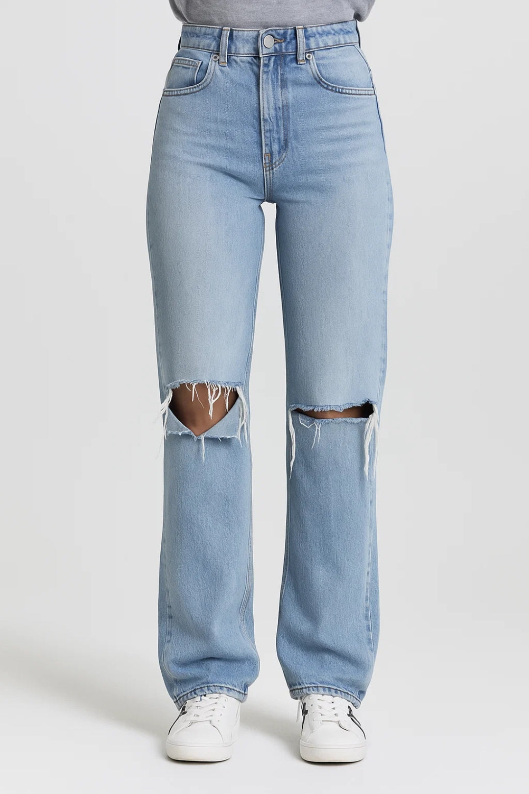 Hoge Taille Jeans met Scheuren voor Mannen Comfortabel Straight Fit - StudioMarella