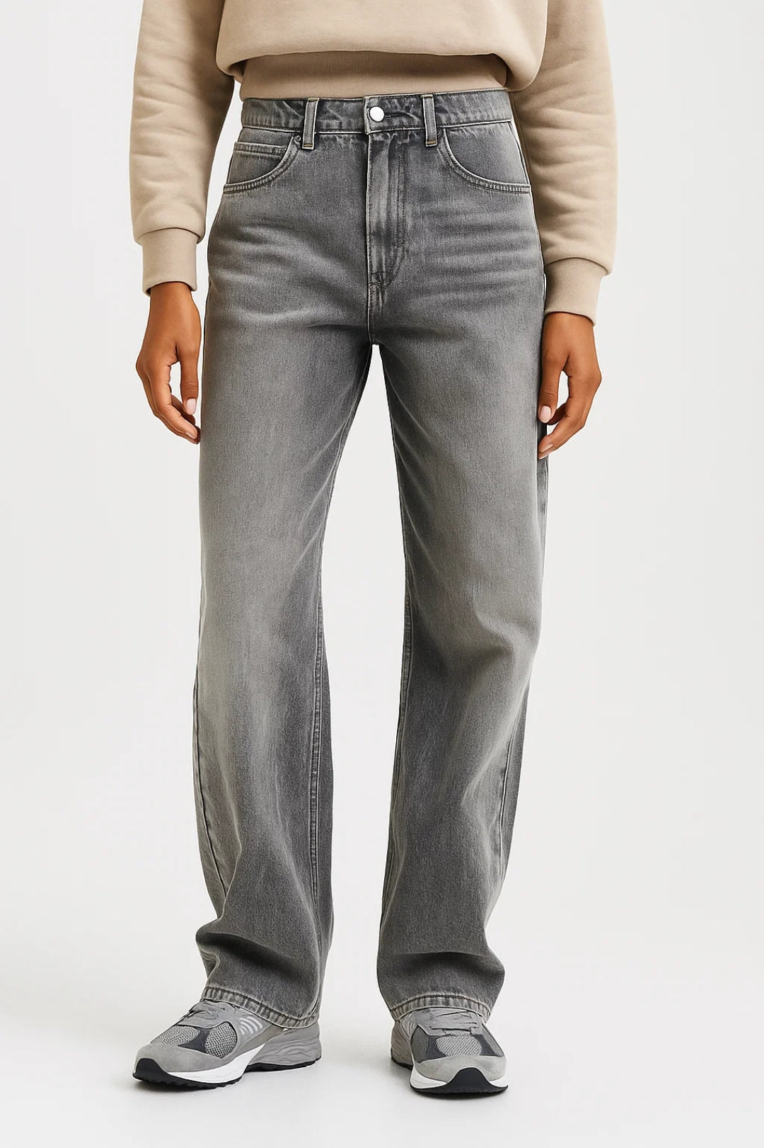 Dames Jeans Wide Leg Hoge Taille Rechte Pijpen Casual Stijl