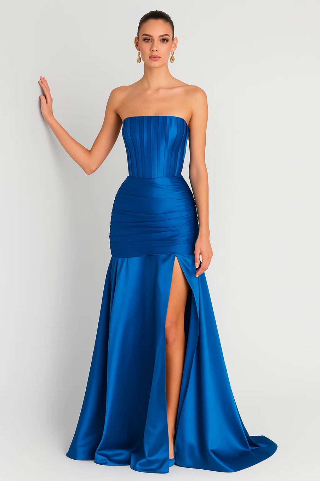 Elegante Galajurk Zonder Banden met Plooi Details