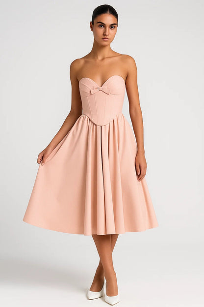 Strapless Jurk Dames Midi Elegant Corset Stijl