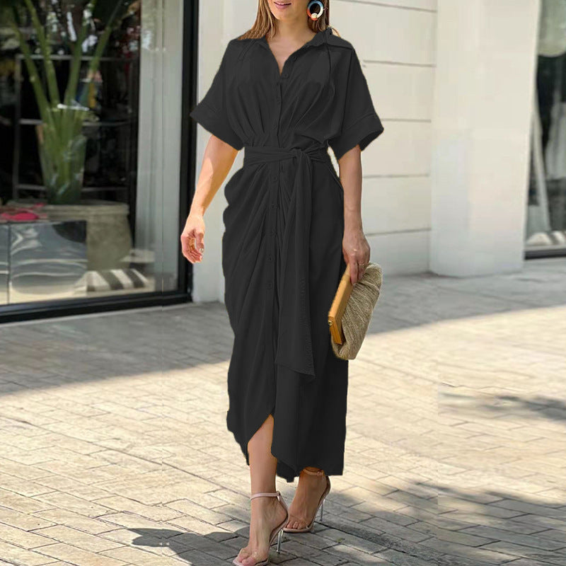 Susan Drape Dress | Elegante Zomerjurk Dames 4