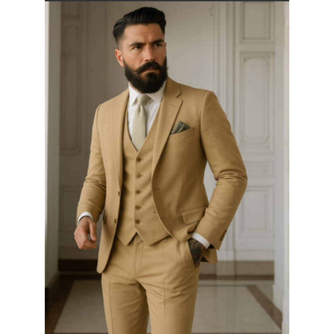 Sali Groene Heren Bruiloftspak 3-Delig Elegant - StudioMarella