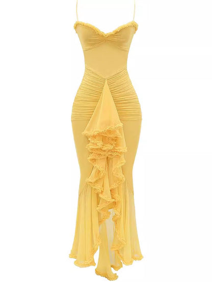 Maxi Jurk met Spaghetti Bandjes en Rokje