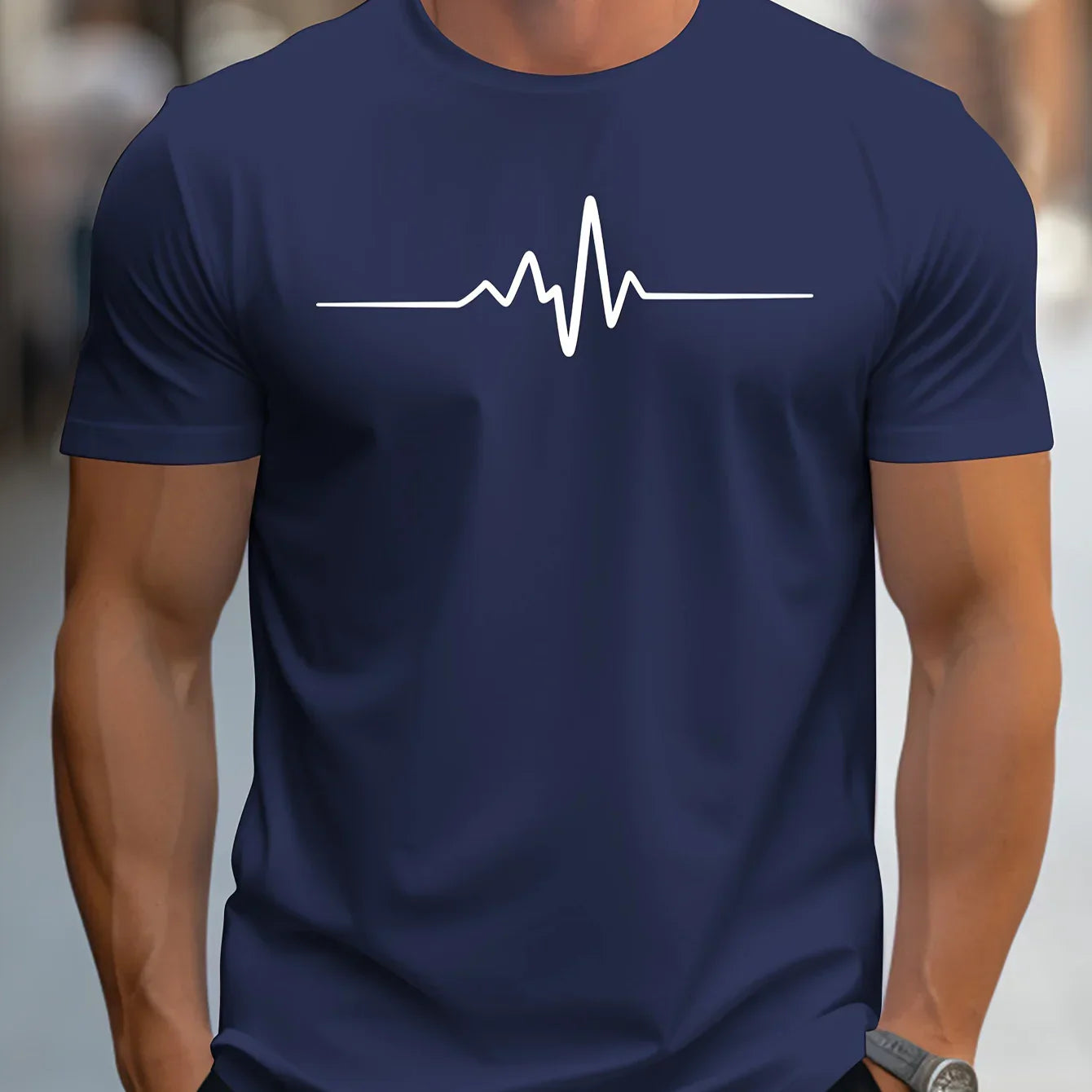 Mannen T Shirt Slim Fit met Grafische Print