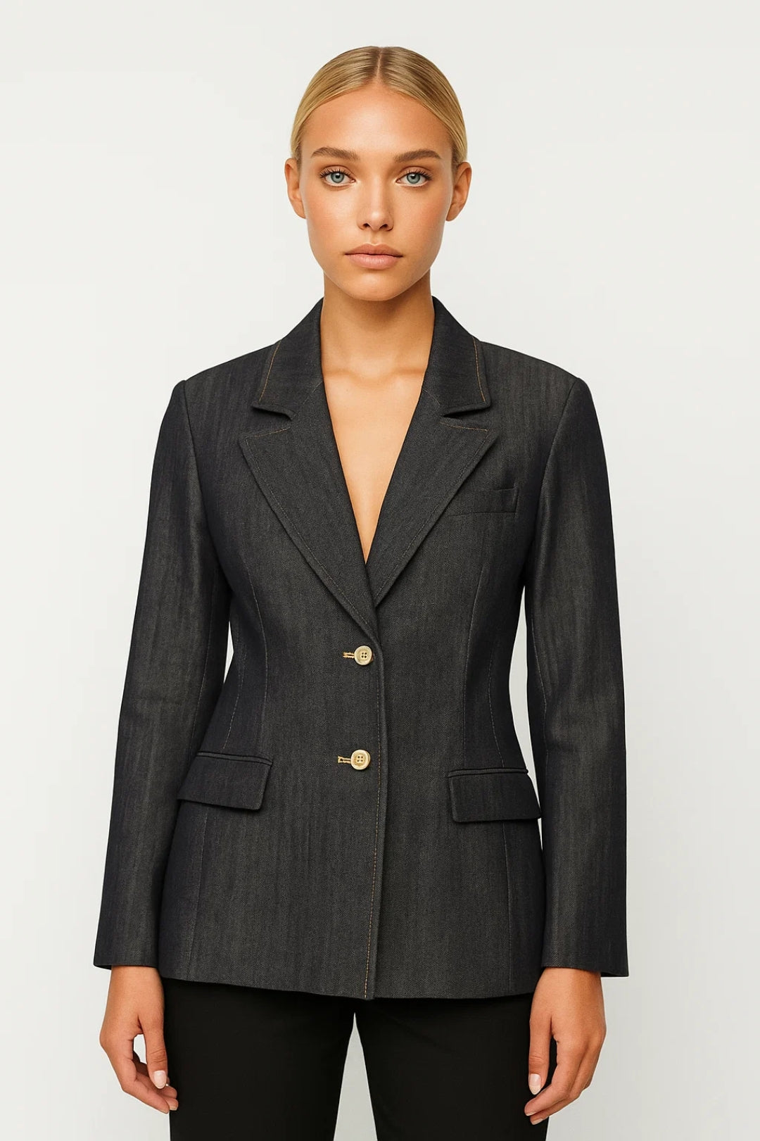 Dames Blazer Klassieke Fit met Gouden Knopen
