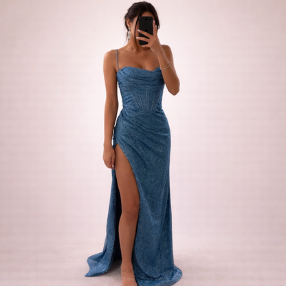 Aurora | Elegante Avondjurk met Pailletten en Corset
