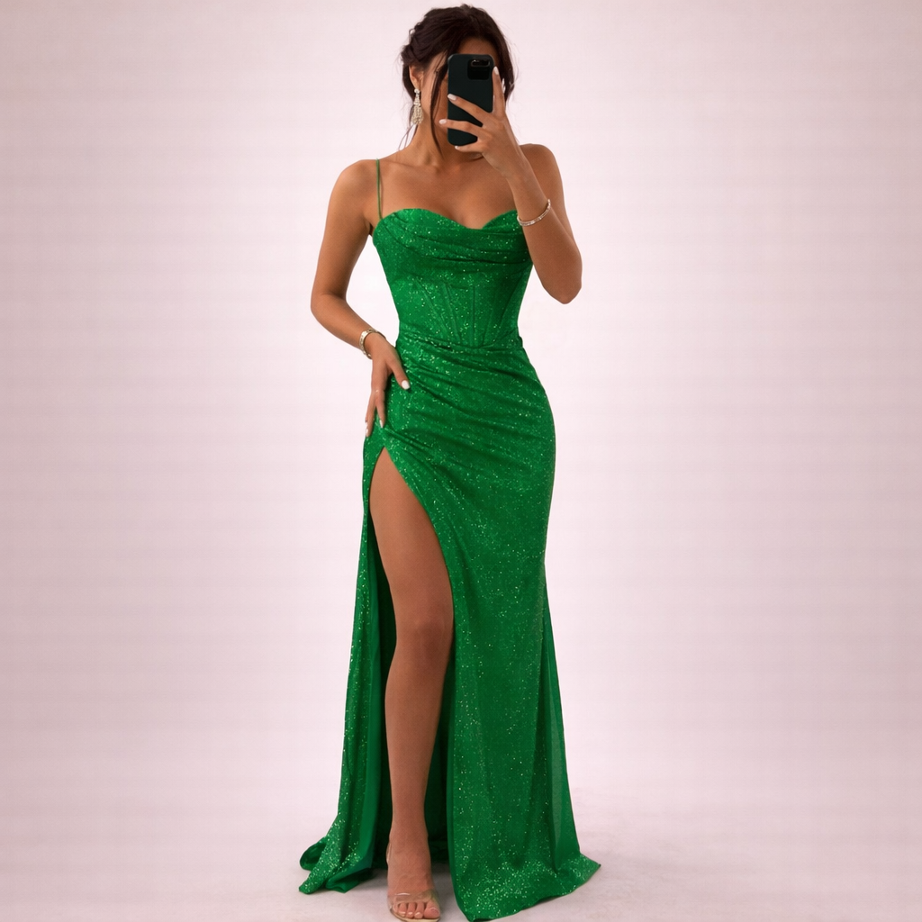 Aurora | Elegante Avondjurk met Pailletten en Corset
