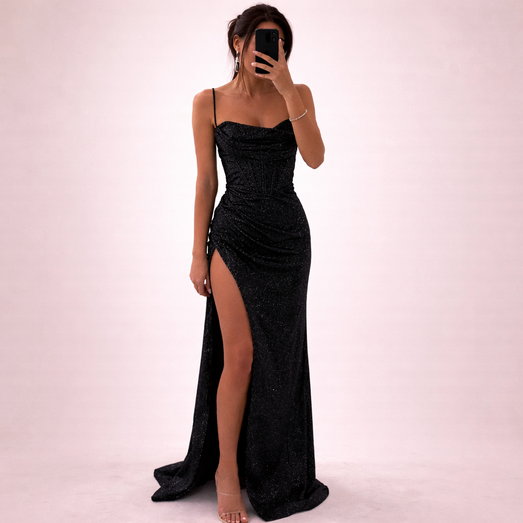 Aurora | Elegante Avondjurk met Pailletten en Corset
