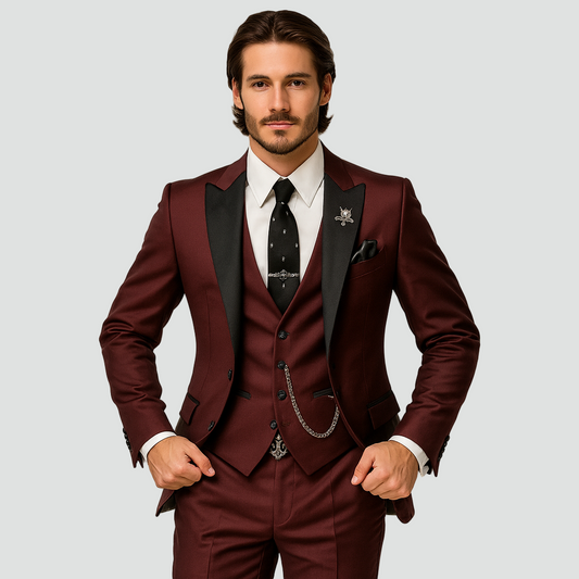 Heren Gilet 3-delig Pak Slim Fit Satijn Bruiloft - StudioMarella