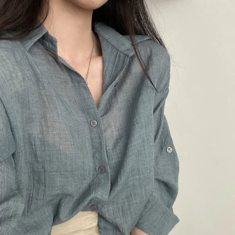 Zomerse Blouse Effen Kleur Luchtig en Comfortabel