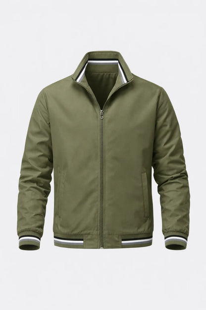 Bomberjack Heren Slim Fit met Rits en Contrasterende Bies Casual - StudioMarella