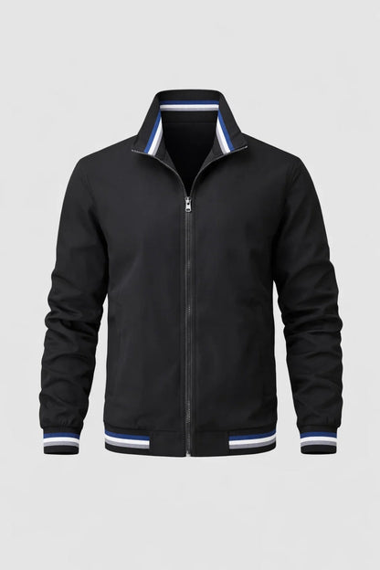 Bomberjack Heren Slim Fit met Rits en Contrasterende Bies Casual