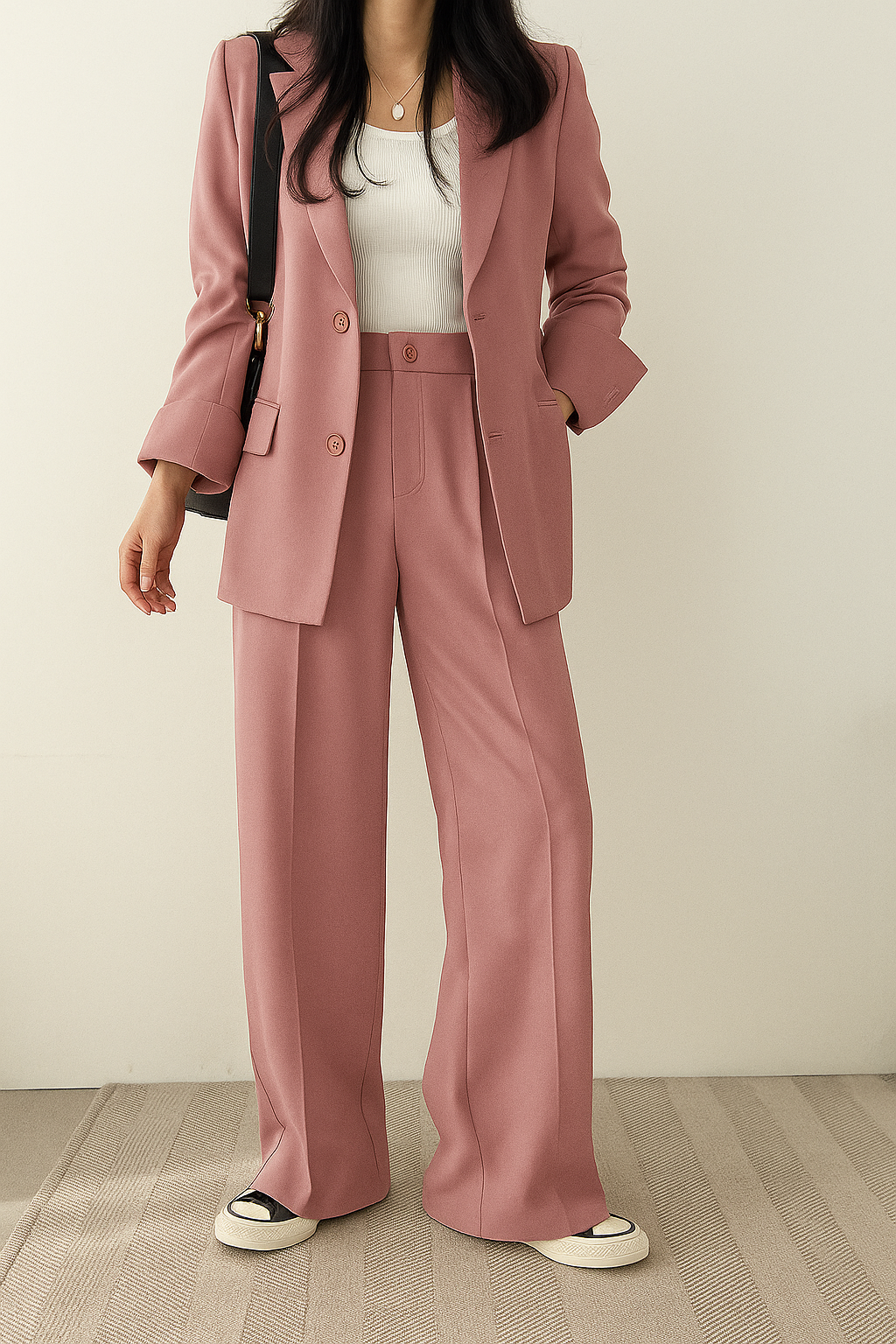 Damespak Blazer en Broek Tweedelig Zwart Business - StudioMarella