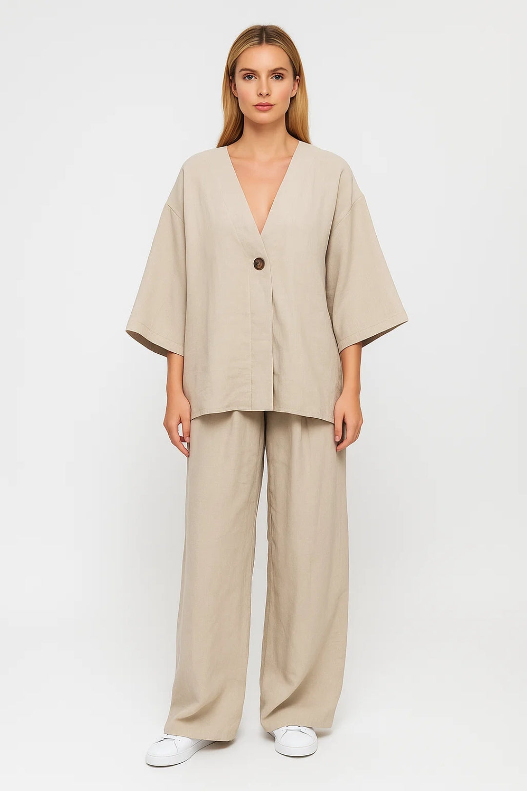 Dames Set - Oversized Blouse en Wijde Broek Casual Stijl