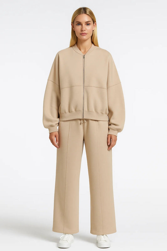 Dames Trainingspak Oversized Bomber Jas Wijde Broek Casual Kleding - StudioMarella
