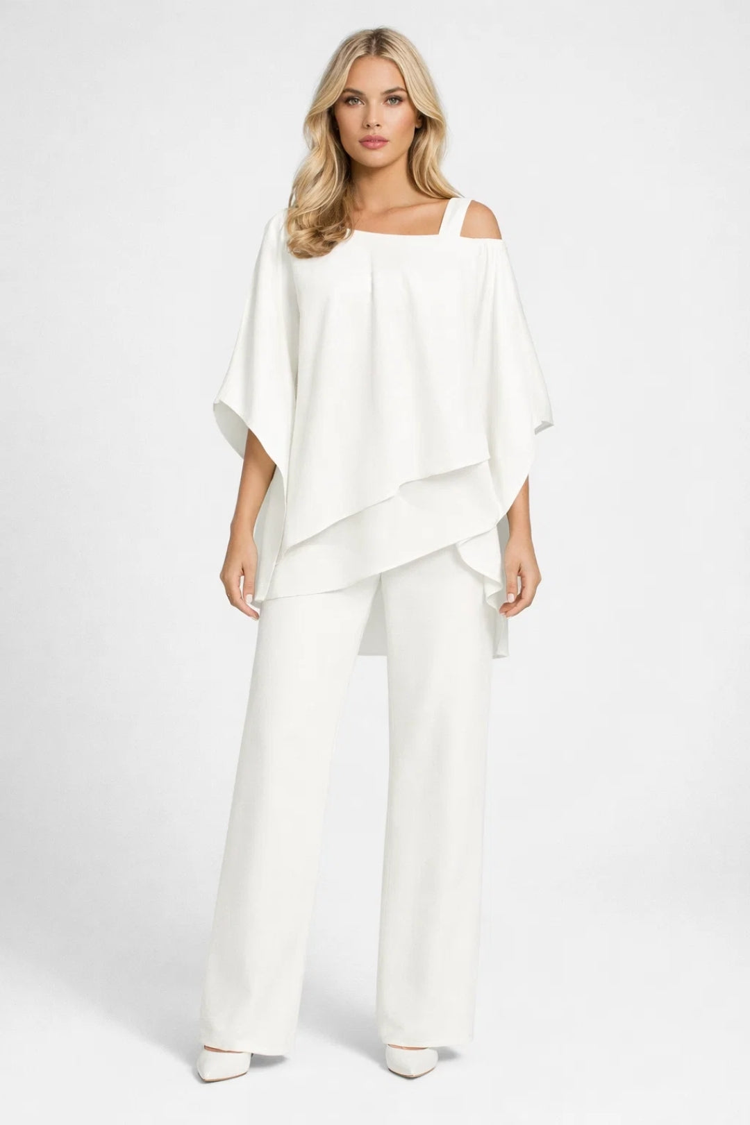 Dames Set - Wijde Top met Rechte Broek Elegant Feestelijk