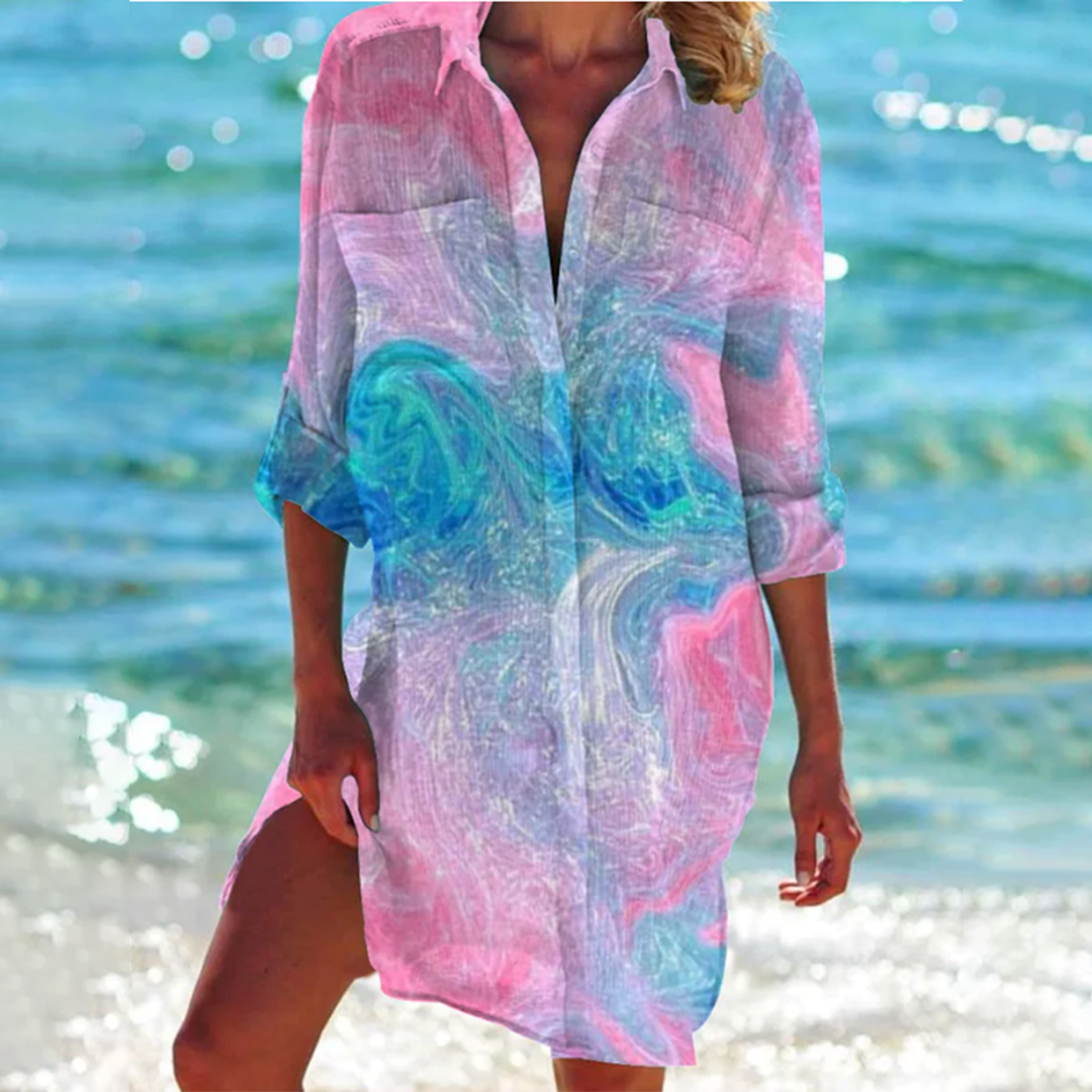 Variant image for Abito Estivo Donna Valencia Classique – A-Line Multicolore in Cotone Leggero-33