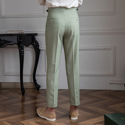 Heren Hoge Taille Broek Klassiek Elegant Design