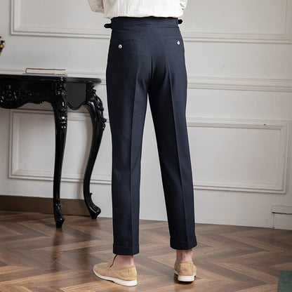 Heren Hoge Taille Broek Klassiek Elegant Design