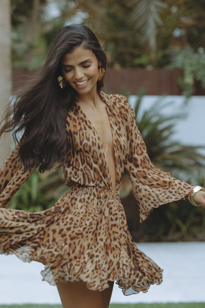 Leopard Jurk Zomer Trendy Luipaard Print - StudioMarella