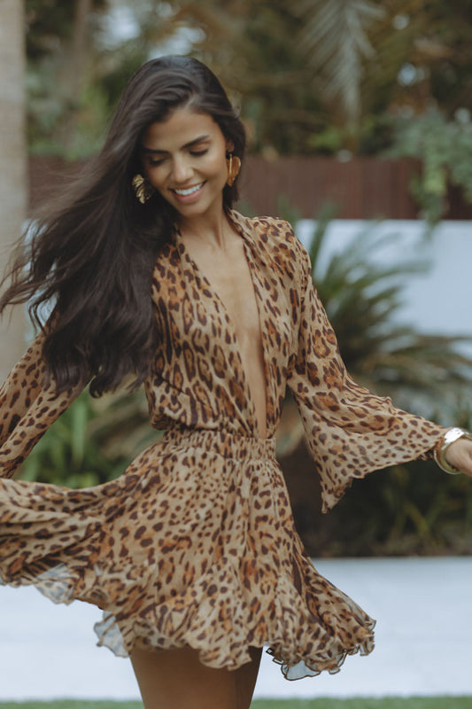Leopard Jurk Zomer Trendy Luipaard Print - StudioMarella