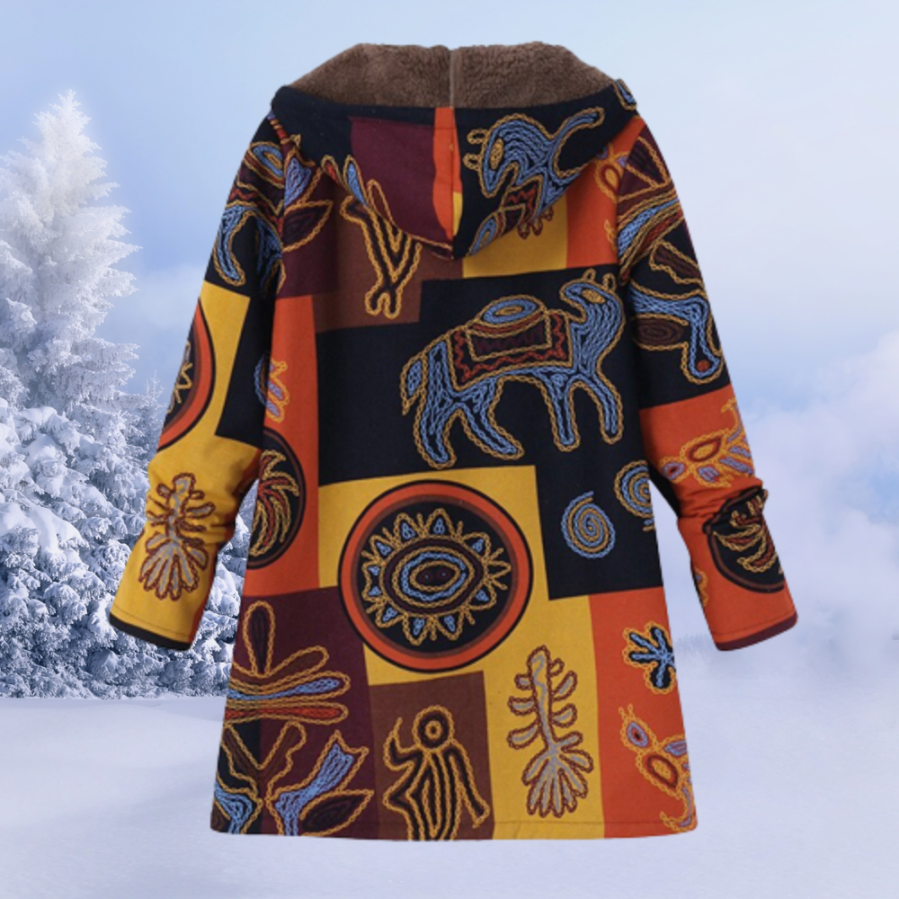 Dames Kledingset Bloemenprint Warme Winteroutfit