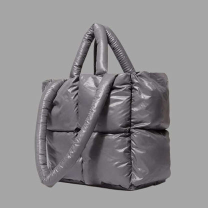 Crossbody Draagtas Puffer Met Ruches Metallic Look