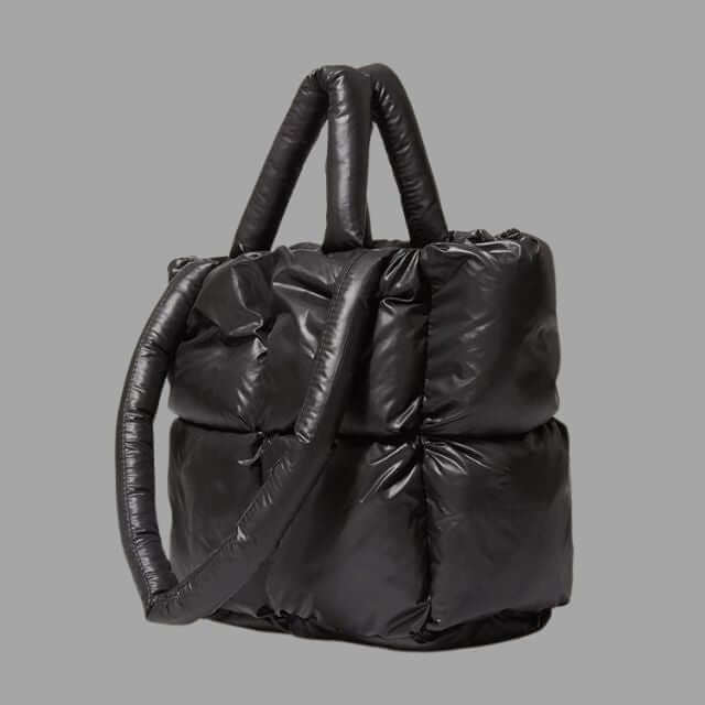 Puffer Draagtas Metallic met Ruches en Crossbodyband