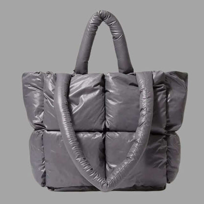 Crossbody Draagtas Puffer Met Ruches Metallic Look