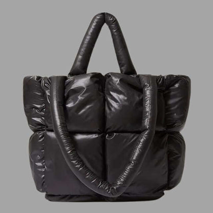 Puffer Draagtas Metallic met Ruches en Crossbodyband