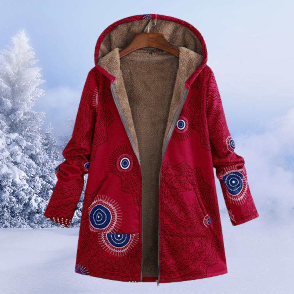 Dames Kledingset Bloemenprint Warme Winteroutfit